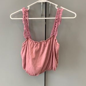 Me to We medium pink crop top